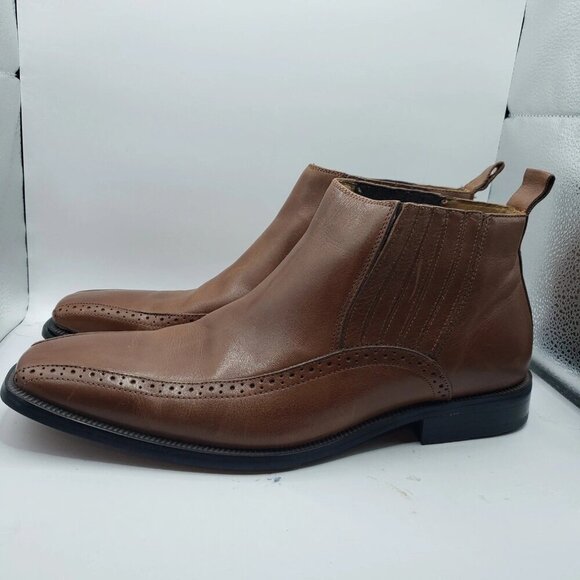 STACY ADAMS RAYFORD MENS CHUKKA BOOTS SIZE 10M TAN HAVANE BROWN COLOR EUC - Picture 1 of 6